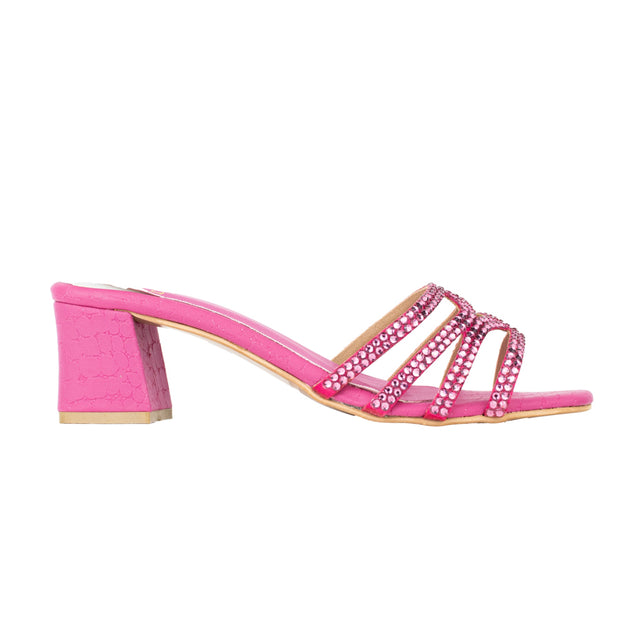 Hessa Elegant Pink Block Heel Sandals