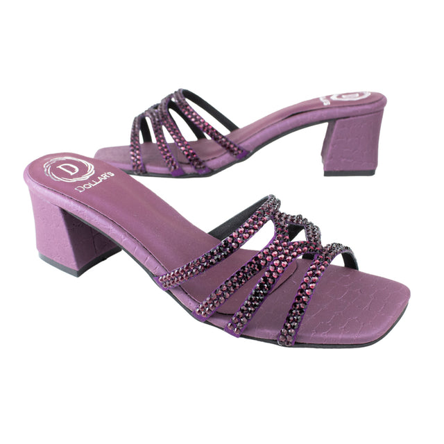 Hessa Stylish Purple Block Heel Sandals