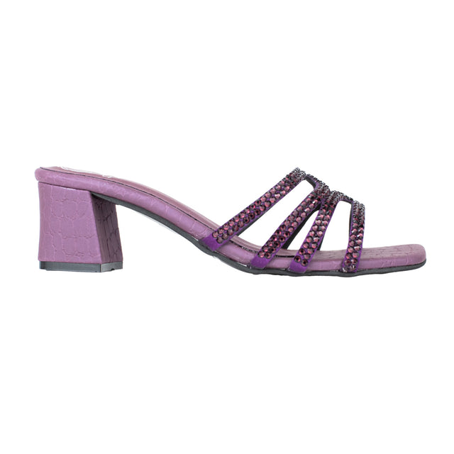 Hessa Stylish Purple Block Heel Sandals