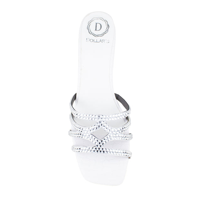 Hessa Women Handcrafted White Heel Sandal