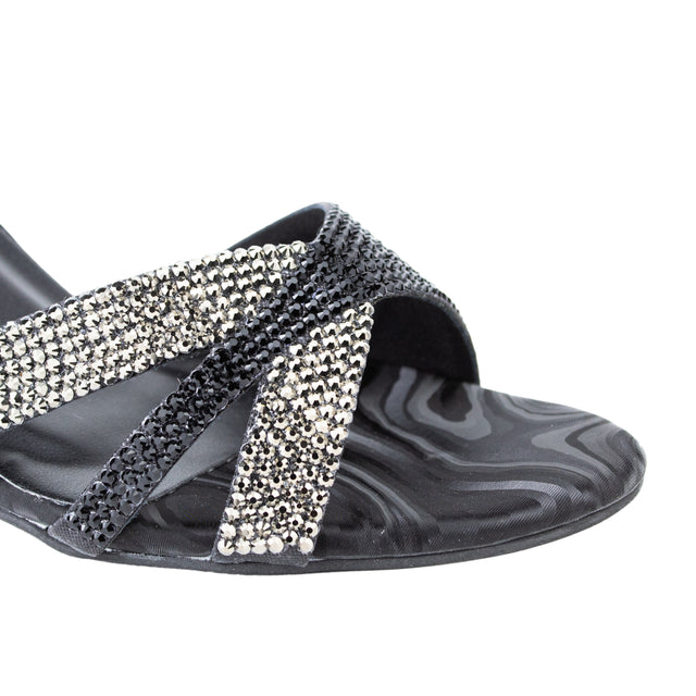 Hannah Elegant Black Pencil Heel Sandals