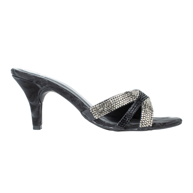 Hannah Elegant Black Pencil Heel Sandals