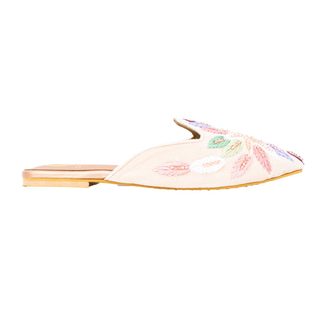 Women Handcrafted Rose Flat Slippers