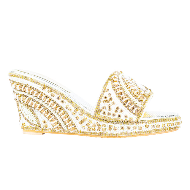 Handcrafted Cream Wedge Sandals