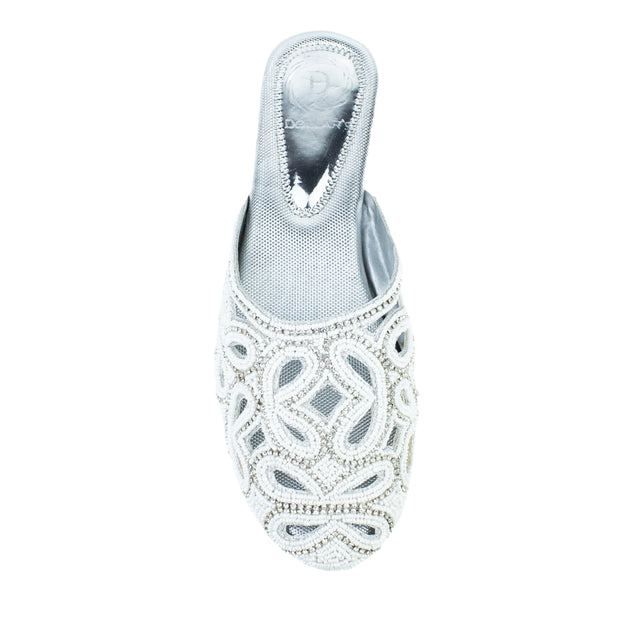 Glamorous Silver Flat Slippers