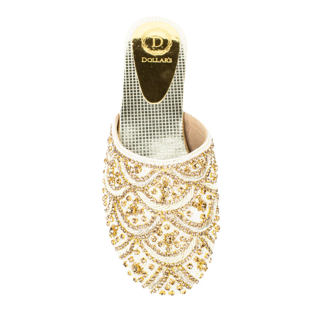 Handcrafted Cream Flat Slippers