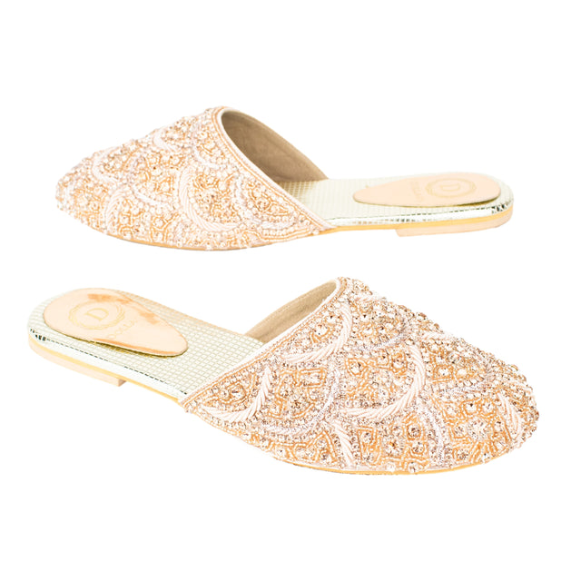 Handcrafted Rose Flat Slippers