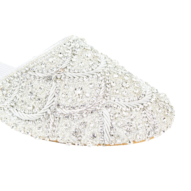 Handcrafted Cream Flat Slippers