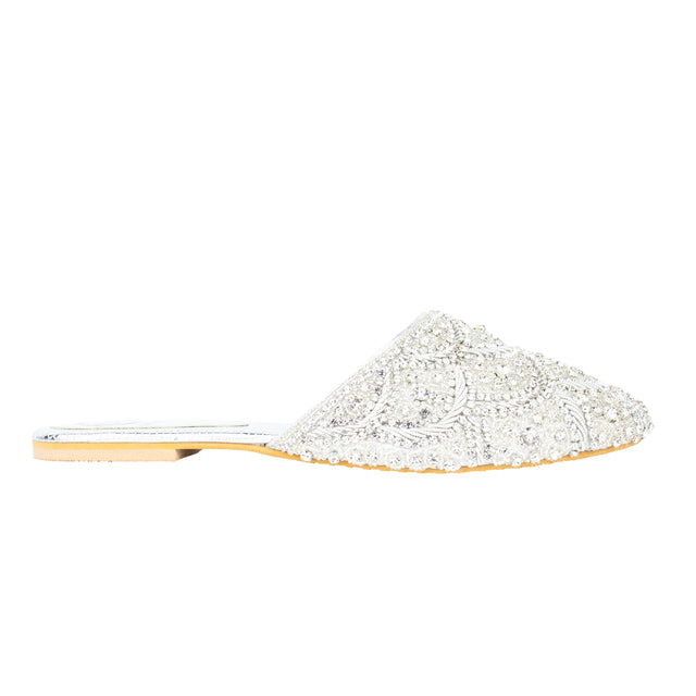Handcrafted Cream Flat Slippers