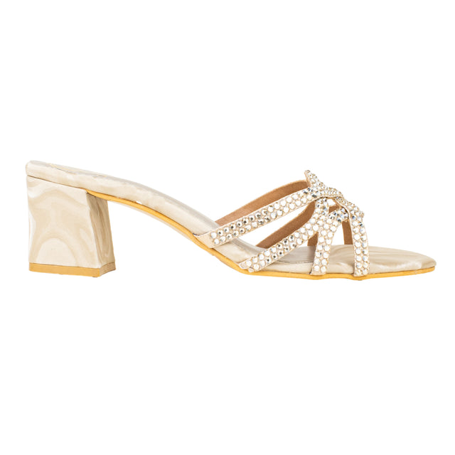 Abeer Luxury Handcrafted Nude Heel Sandals