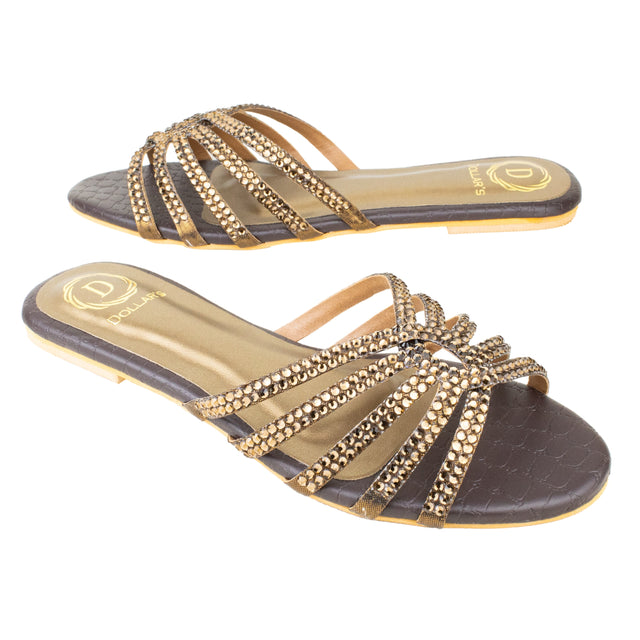 Shamsa Handcrafted Brown Flat Sandals