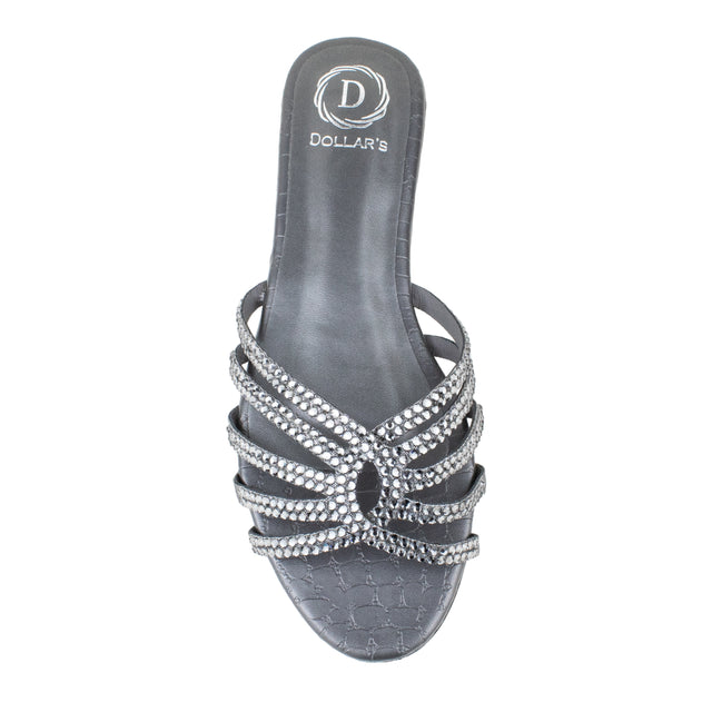 Shamsa Handcrafted Grey Flat Sandals