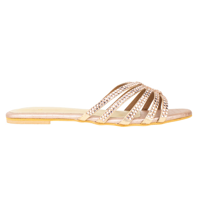 Shamsa Handcrafted Rose Flat Sandals