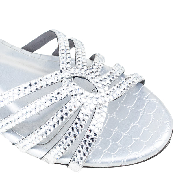 Shamsa Handcrafted Silver Flat Sandals
