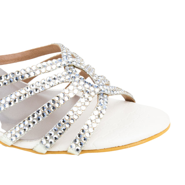 Shamsa Handcrafted Cream Heel Sandals