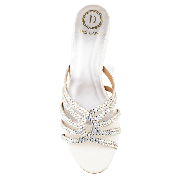Shamsa Handcrafted Cream Heel Sandals