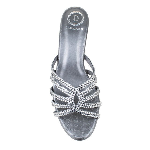 Shamsa Handcrafted Grey Heel Sandals