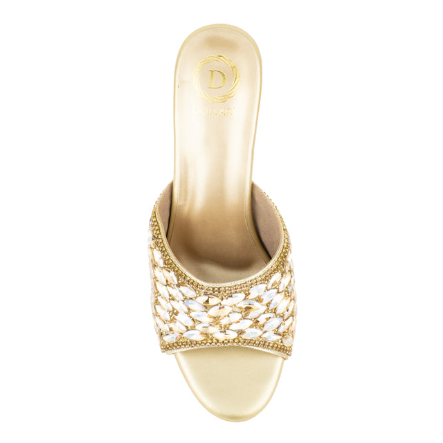 Amal Handcrafted Gold Heel Sandals