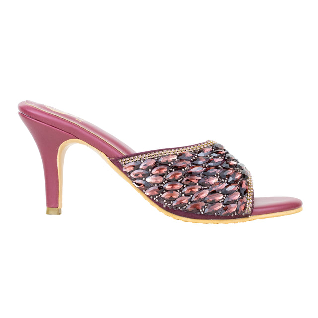 Amal Handcrafted Purple Heel Sandals
