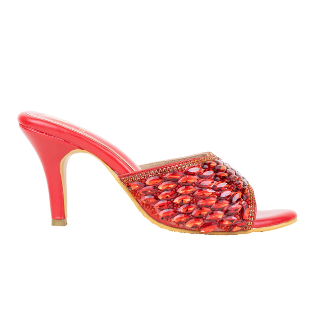 Amal Handcrafted Red Heel Sandals