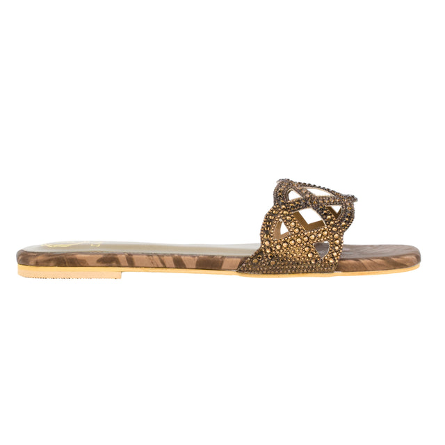 Lama'a Rich Brown Flat Slippers