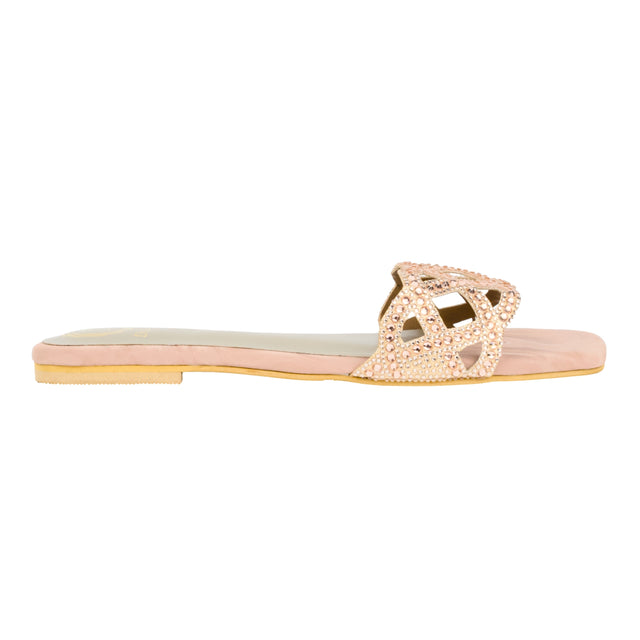 Lama'a Blush Rose Flat Slippers