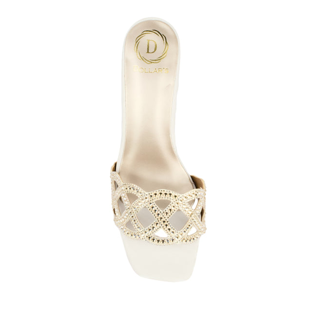 Lama'a Ivory Cream Pencil Heel Sandals