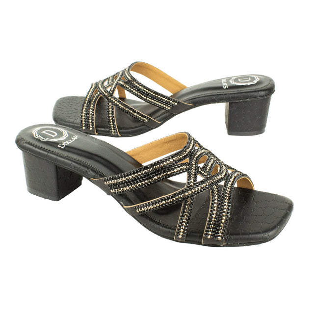 Minimalist Black Block Heel Sandals