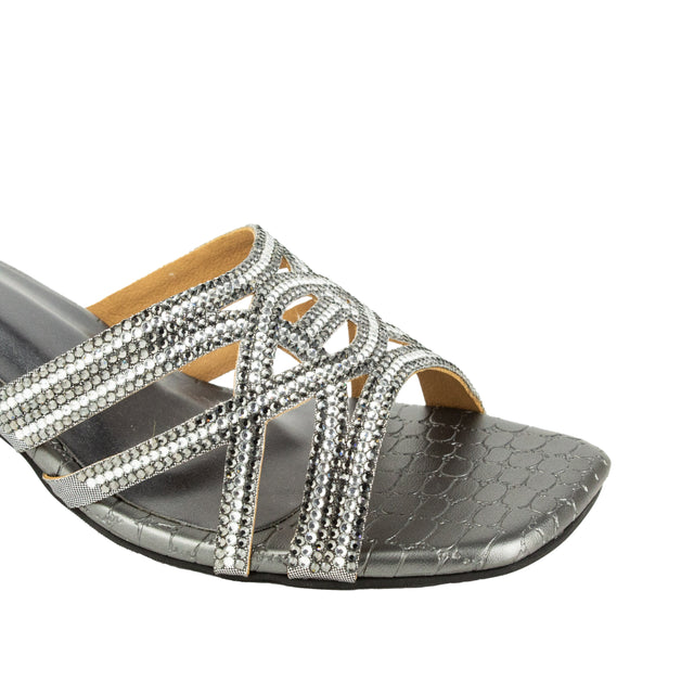 Handcrafted Grey Block Heel Sandals