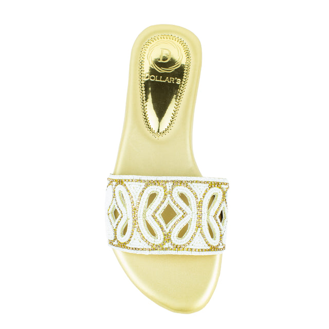 Sleek Gold Flat Slippers
