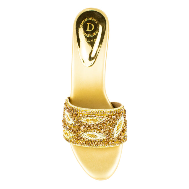 Exclusive Gold Pencil Heel Sandals