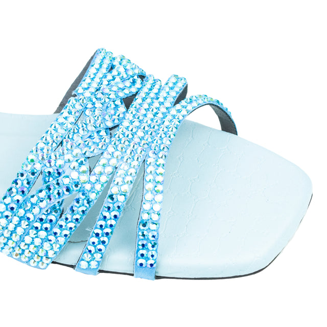 Salwa Contemporary Baby Blue Flat Slippers