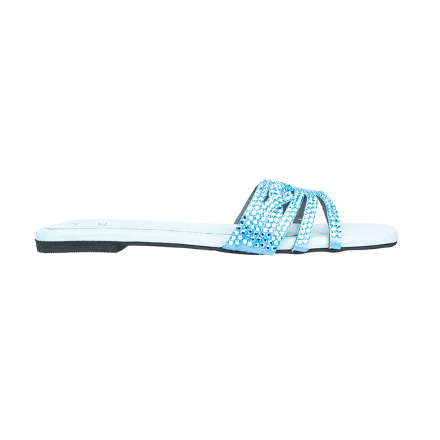 Salwa Contemporary Baby Blue Flat Slippers