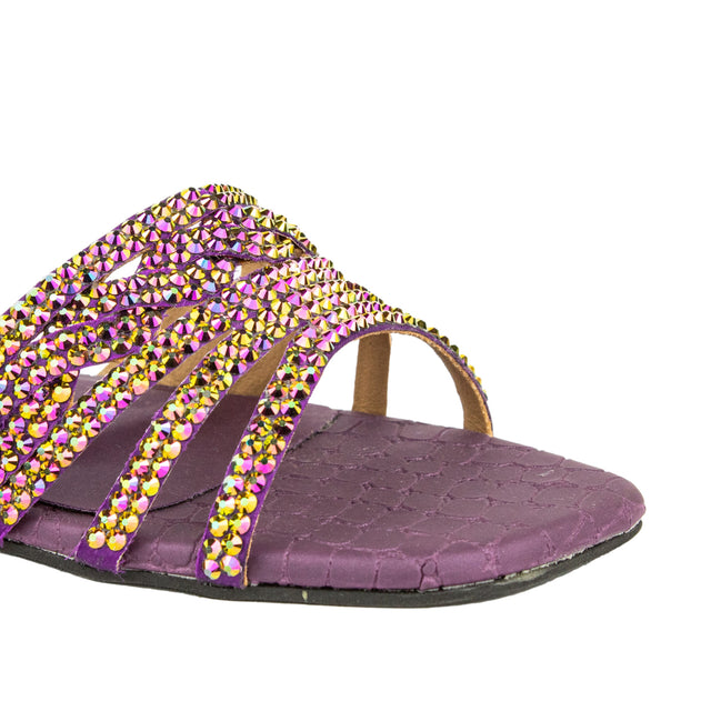 Salwa Bold Glitter Purple Flat Slippers