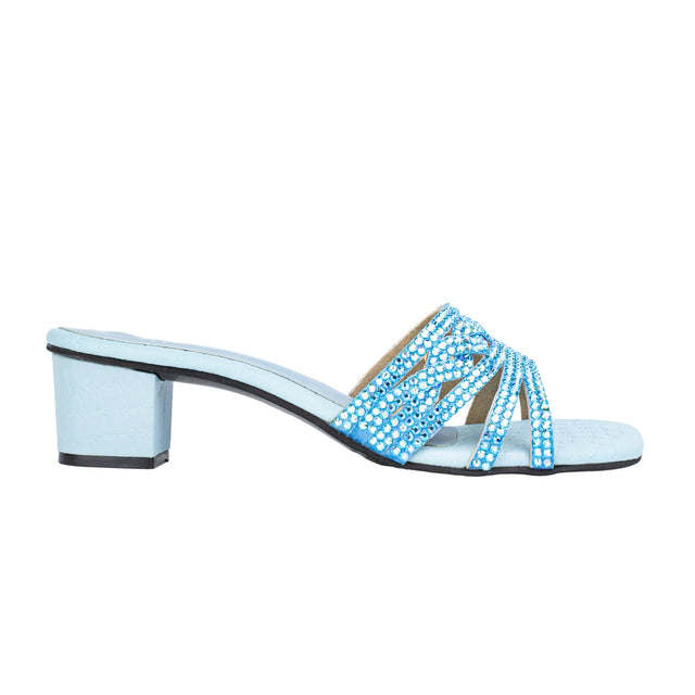 Salwa Elevated Baby Blue Block Heel Sandals