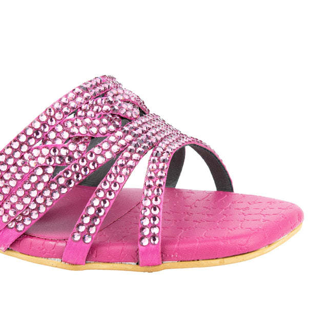 Salwa Couture-inspired Pink Block Heel Sandals