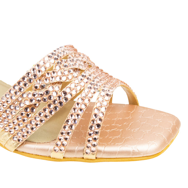 Salwa Classic Rose Block Heel Sandals