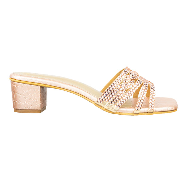 Salwa Classic Rose Block Heel Sandals