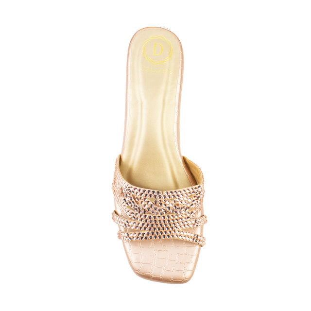 Salwa Classic Rose Block Heel Sandals