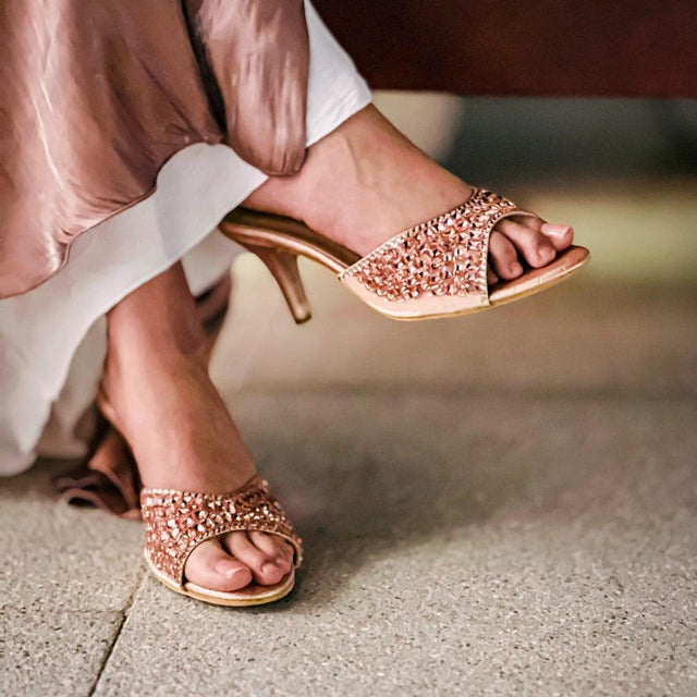 Haya Handmade Rose Pencil Heel Sandals