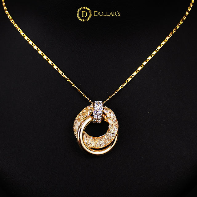 Rose Gold Chain Pendant with Earrings