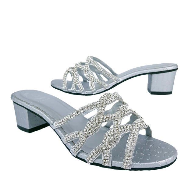 Refined Silver Block Heel Sandals