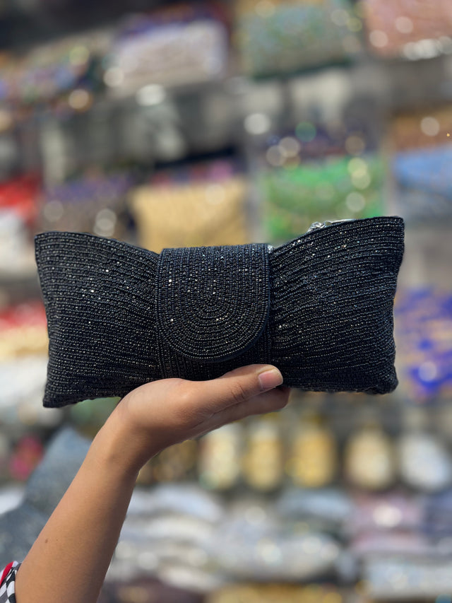 Full Black Flap Purse
