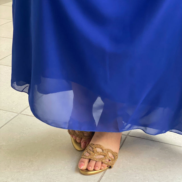 Handcrafted Gold Stylish Flat Sandal