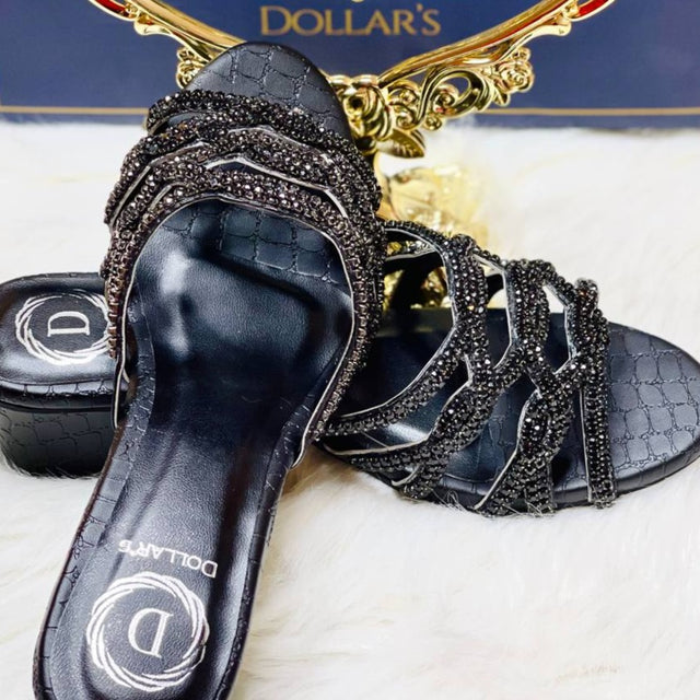 Couture-inspired Black Block Heel Sandals