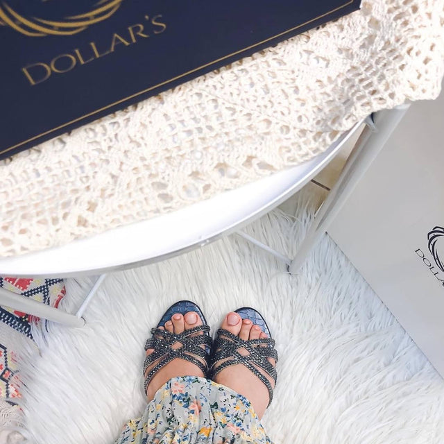 Layal Sleek Grey Flat Slippers