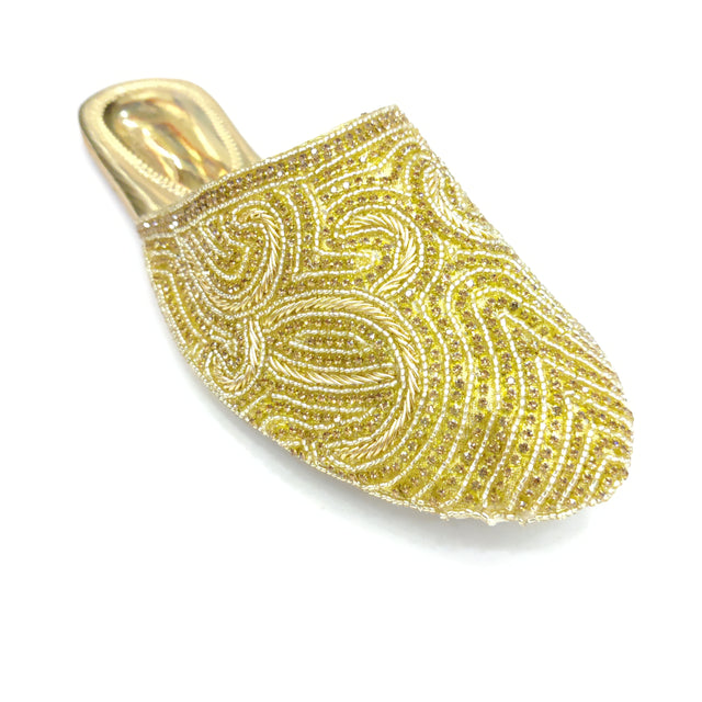 Refined Gold Flat Slippers
