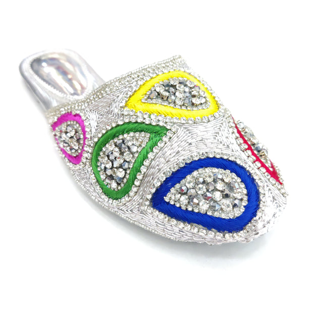 Chic-casual Silver Flat Slippers