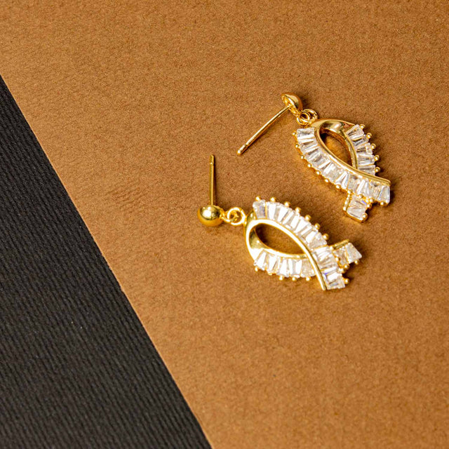 Rose Gold Chain Pendant with Earrings