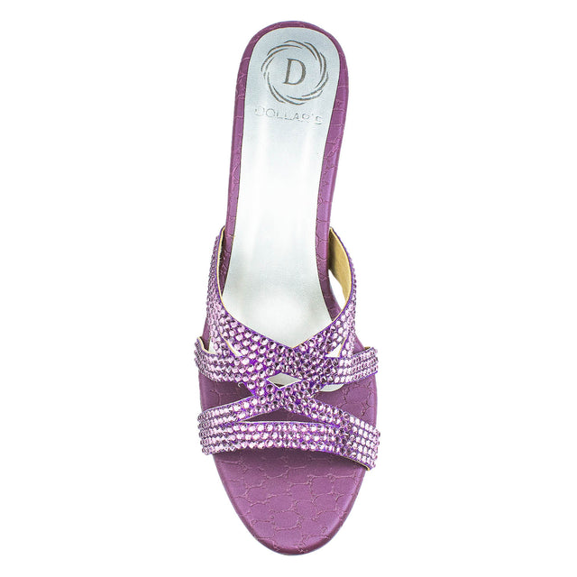 Inaya Handmade Purple Pencil Heel Sandals